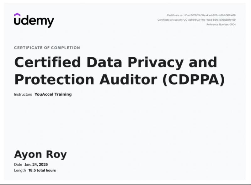 Data Privacy and Protection Auditor Certification